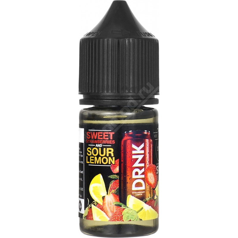 Фото и внешний вид — DRNK SALT - Sweet Strawberries and Sour Lemon 30мл