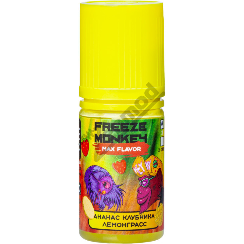 Фото и внешний вид — Freeze Monkey MAX Flavor SALT - Ананас Клубника Лемонграсс 30мл