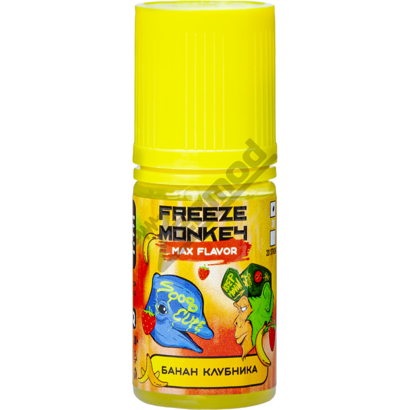 Фото и внешний вид — Freeze Monkey MAX Flavor SALT - Банан Клубника 30мл
